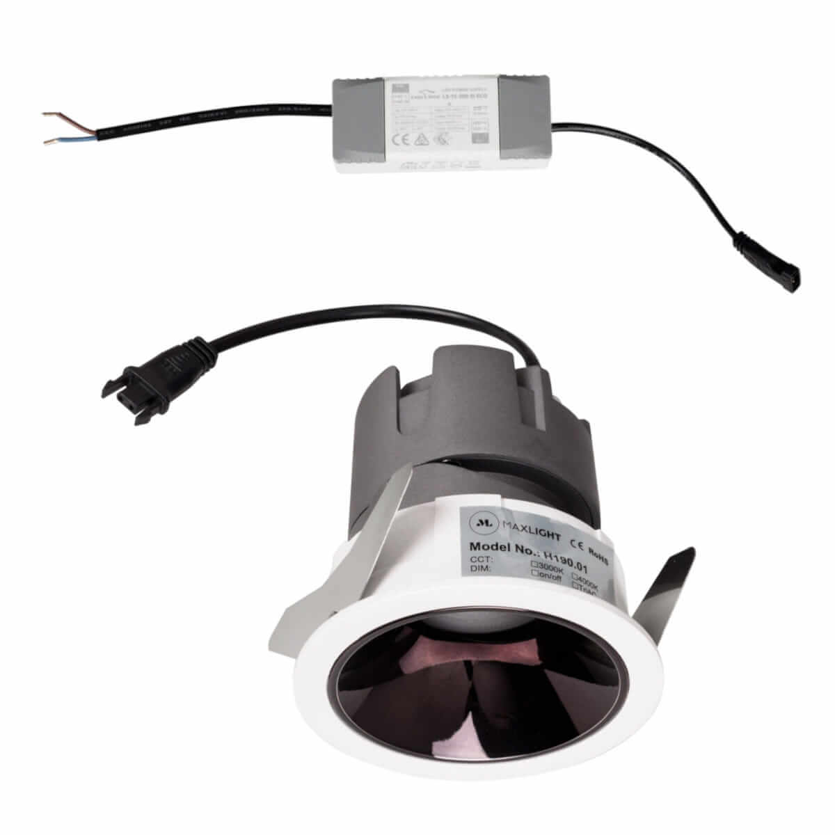 Wpust SPILIO H190.01 + HM190 4000K + SPILIO HT190 DIM LED 10W 4000K biały
