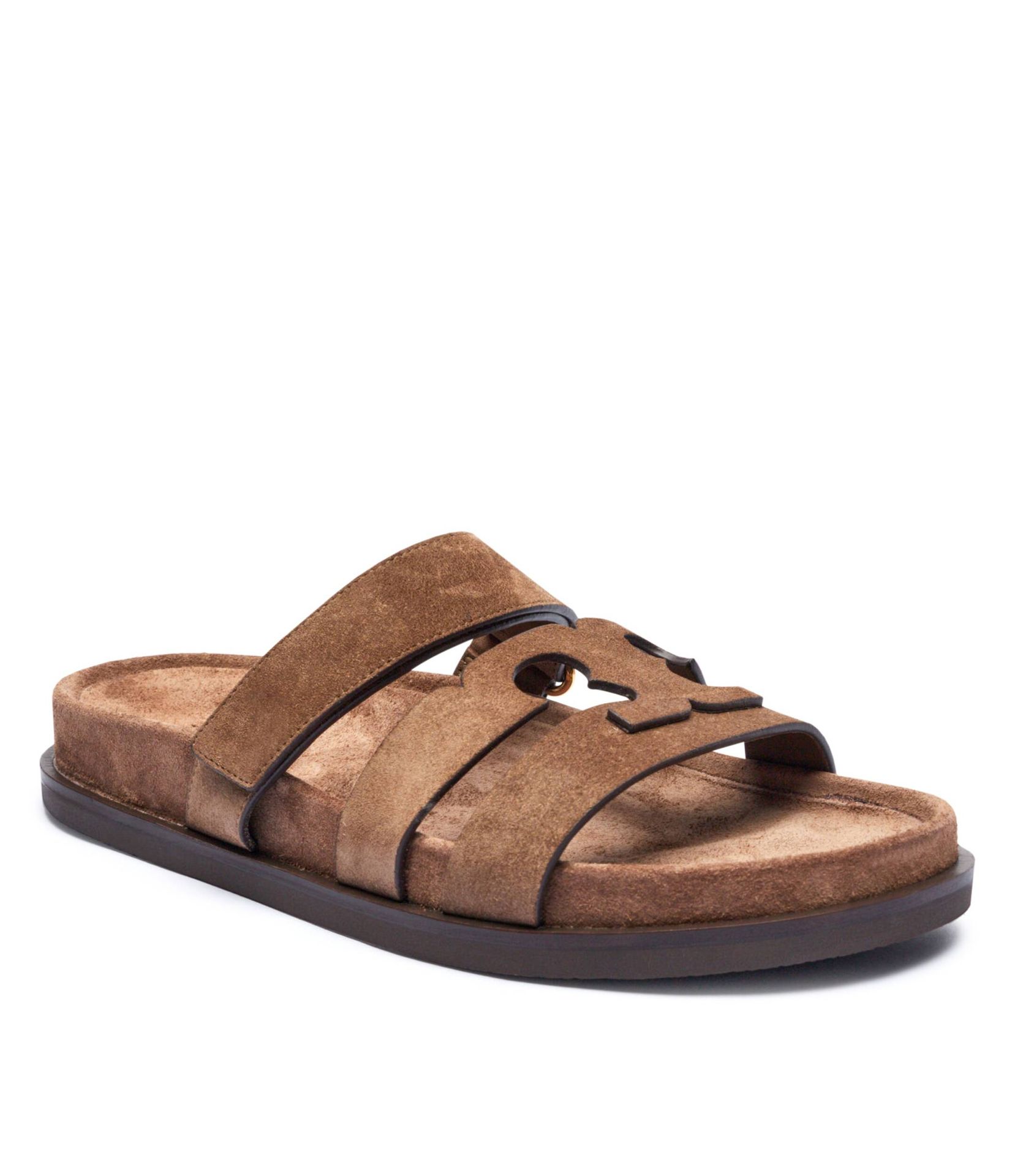 TORY BURCH Skórzane klapki INES SPORT SLIDE