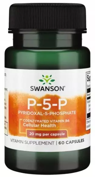 SWANSON Witamina B6 P-5-P (pyridoxal-5-phosphate) 20 mg - 60 kapsułek