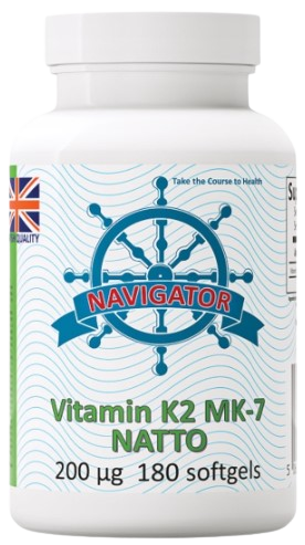 Navigator, Witamina K2 Mk-7 200 Μg, 60 Kapsułek Miękkich (Softgels) + Butelka, 120 Ml