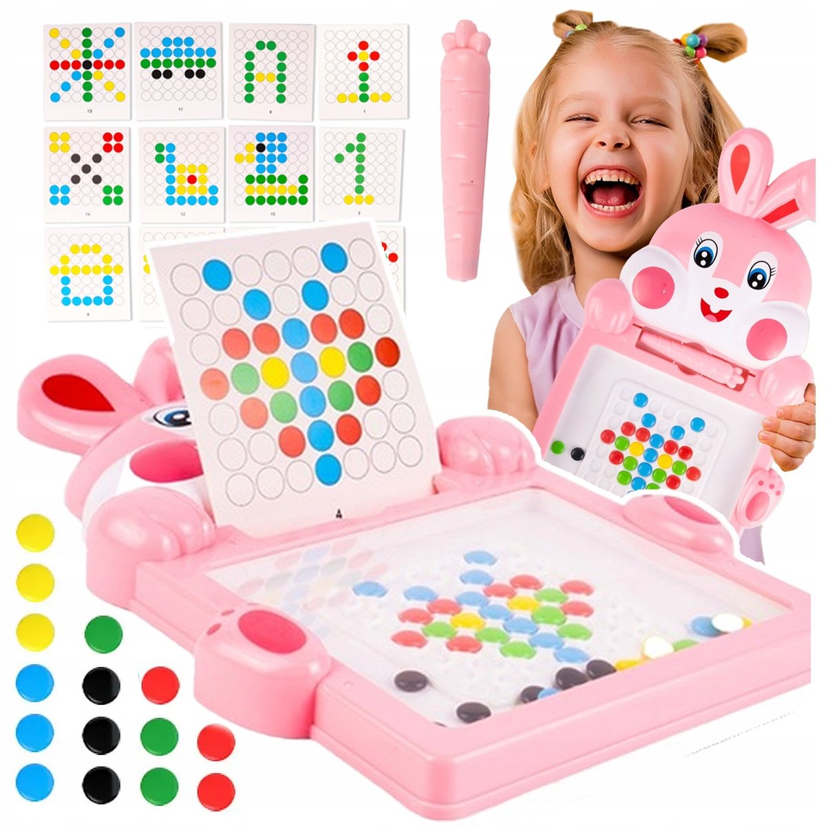 TABLICA MAGNETYCZNA BOARD MOZAIKA MONTESSORI UKŁADANKA PUZZLE KROPKI MAGPAD Z837R