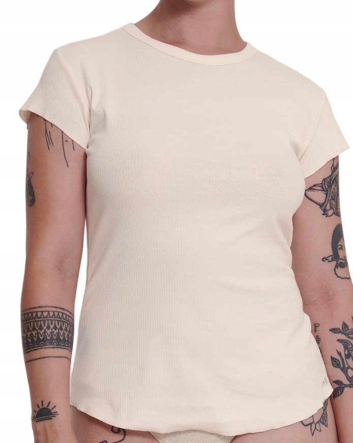 Prążkowana KOSZULKA DAMSKA T-shirt Bawełniany Sloggi GO Ribbed T-Shirt L