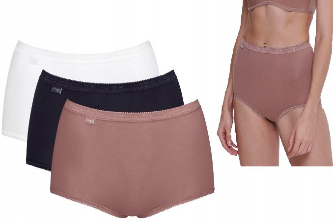 3 SZTUKI wysokich majtek RÓŻNE KOLORY Majtki damskie Sloggi Basic+ Maxi 50