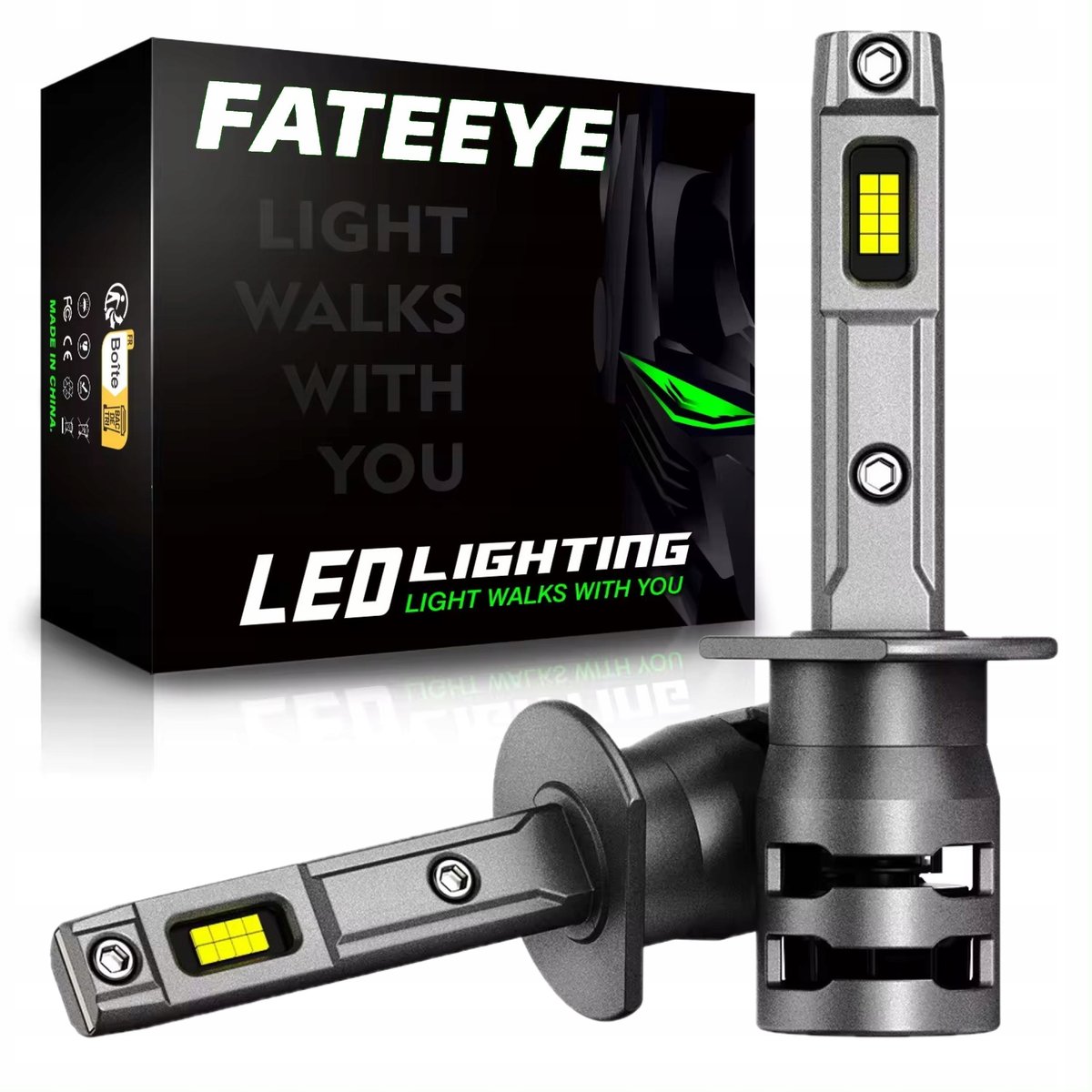 ŻARÓWKI H1 LED CANBUS FATEEYE BARDZO MOCNE BIAŁE ŚWIATŁO 6500K 20000LM