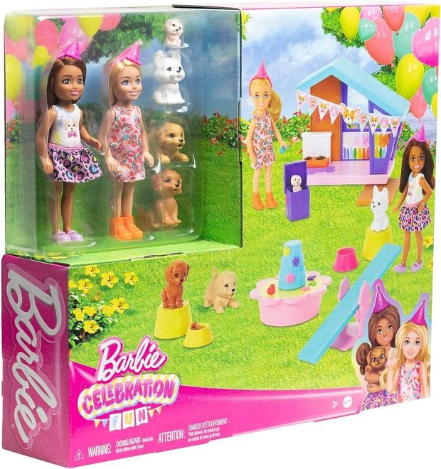 BARBIE CHELSEA CELEBRATION 2x LALKA + ZWIERZAKI