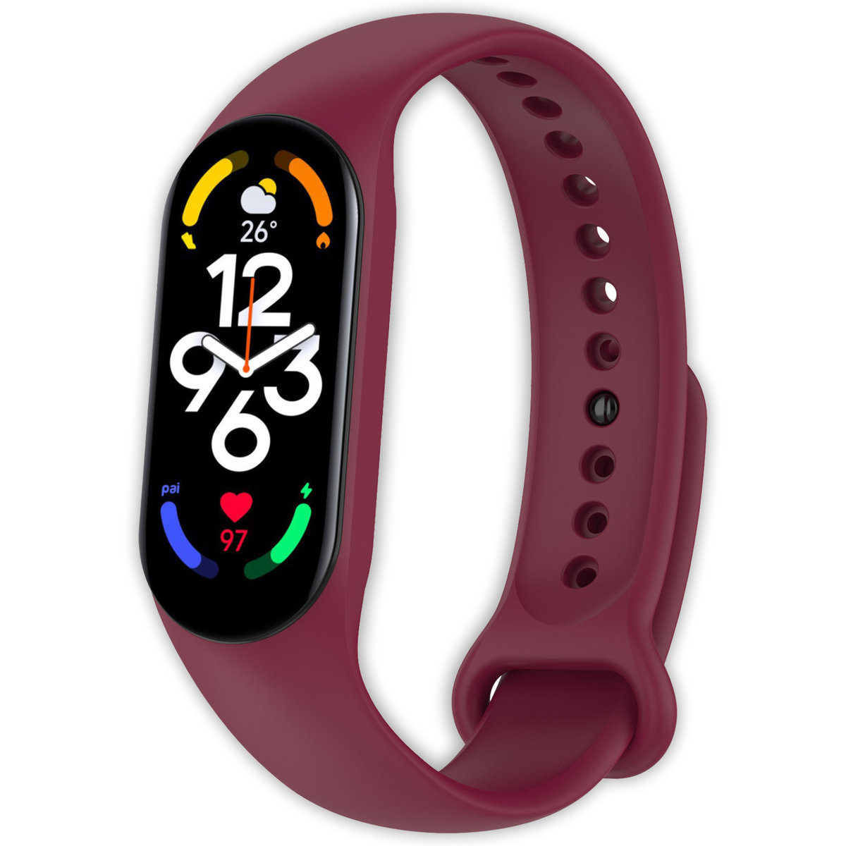 Pasek opaska silikonowa Vanfone do Xiaomi Mi Band 5/6/7, bordowy
