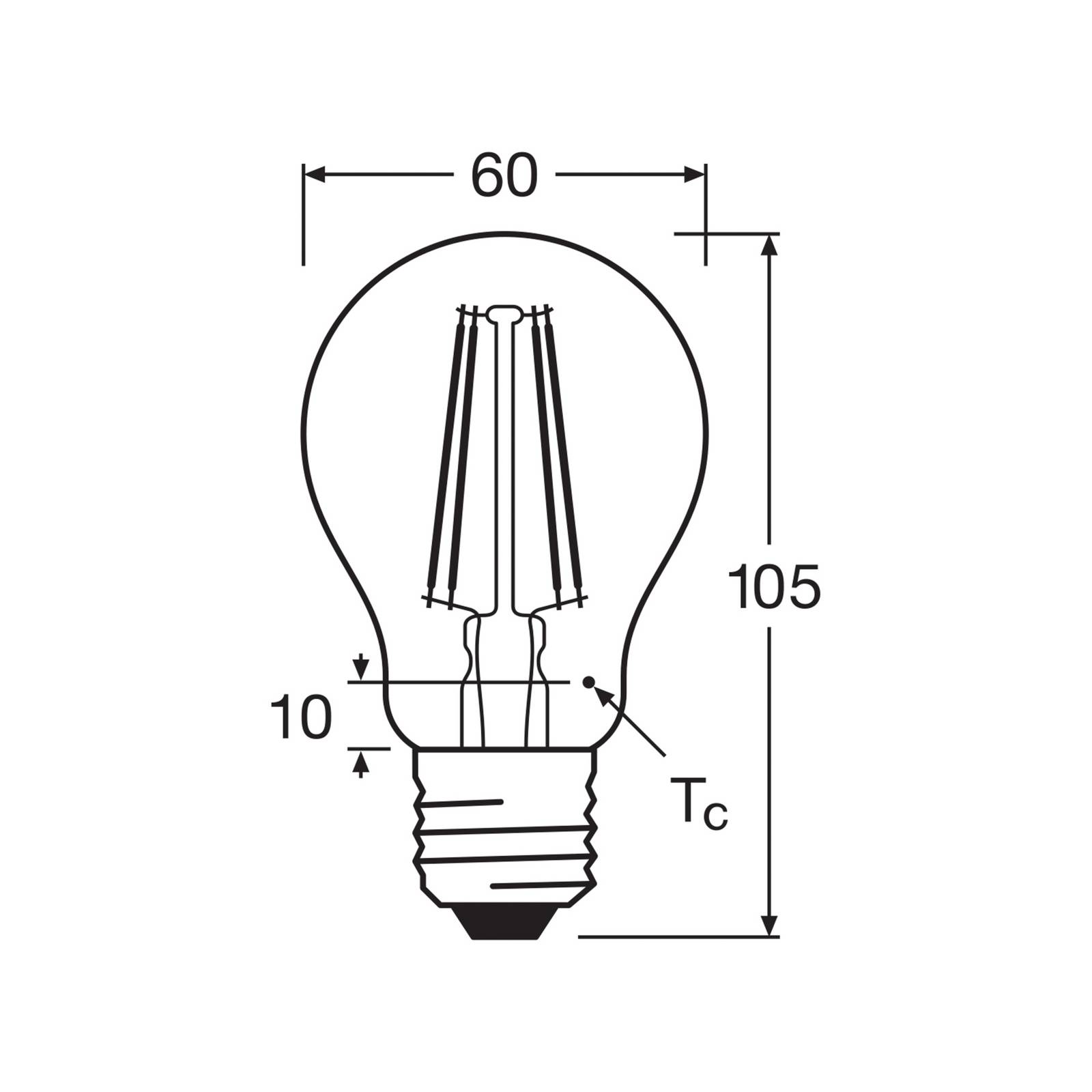 OSRAM żarówka filament LED E27 6,5W 827 4-pak