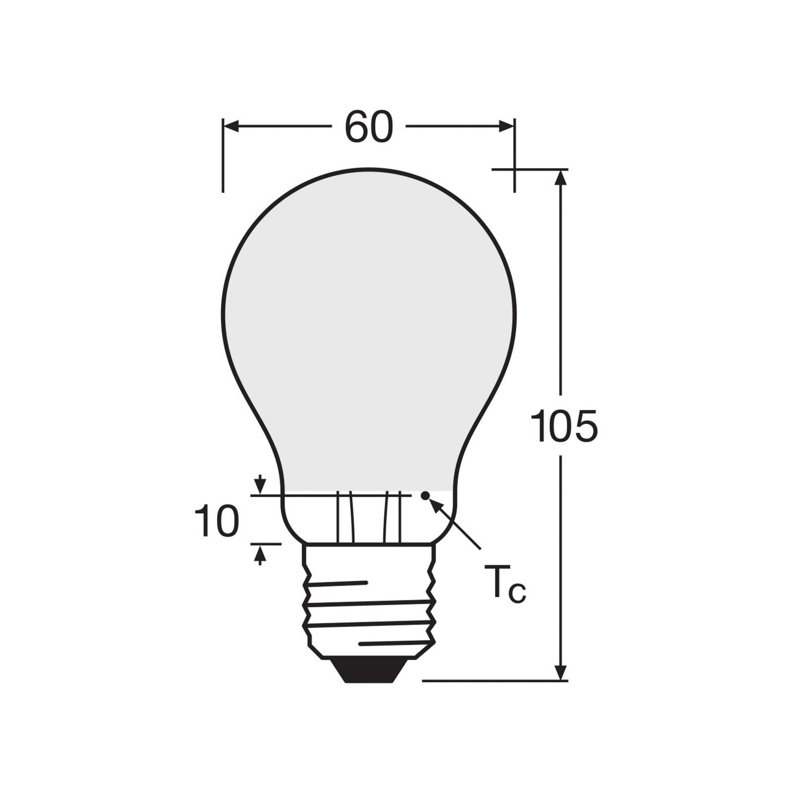 OSRAM żarówka LED matowa E27 6,5W 827 6-pak