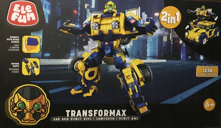 Elefun Transformax Samochód i robot 2w1 Klocki 1238 elementów