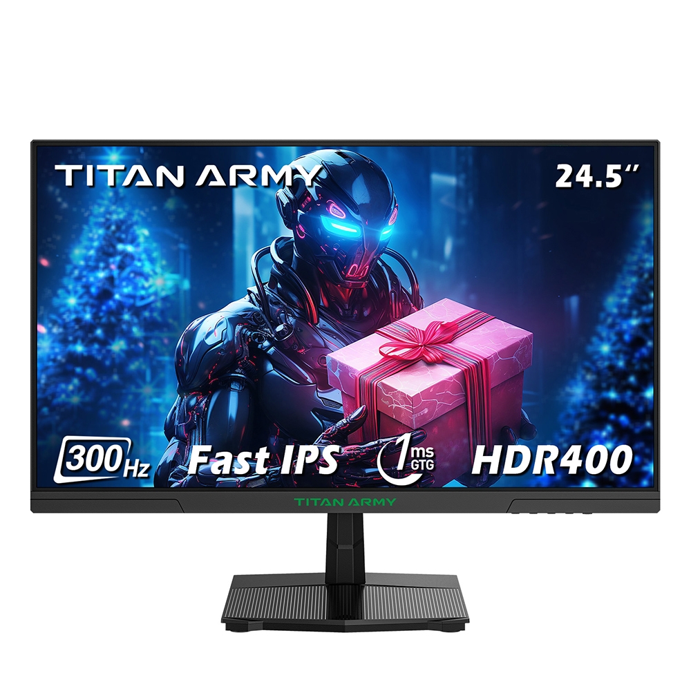 Monitor gamingowy o żywych kolorach TITAN ARMY P2510HS Płaski 16:9 Fast IPS FHD 300Hz, HDR400, 1ms czasu reakcji GTG