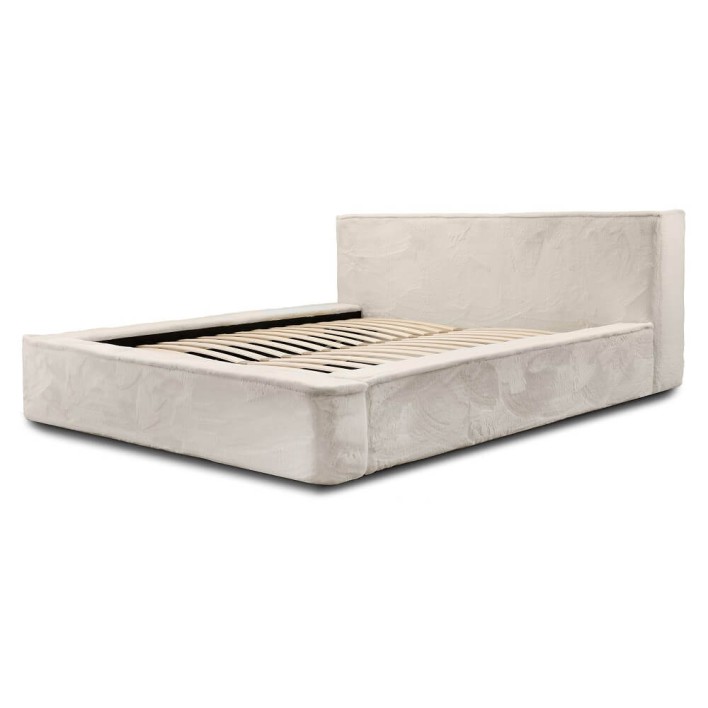 Łóżko tapicerowane z pojemnikiem AJSZA 180x200 Lapit 23 Kremowy