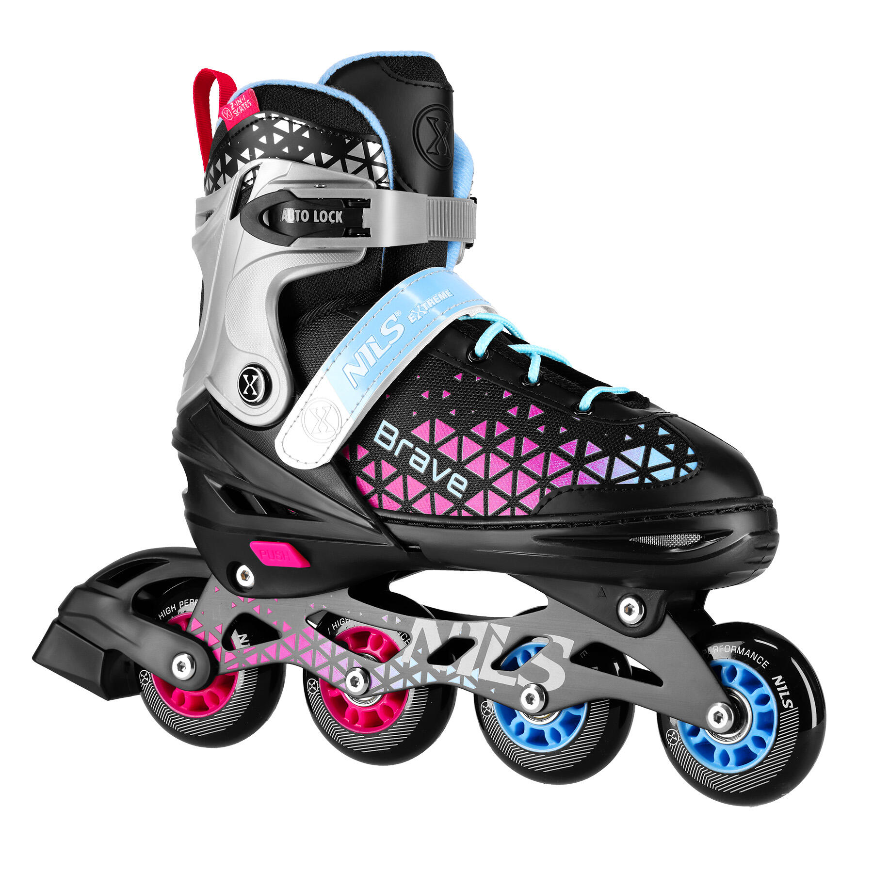 Łyżworolki NILS EXTREME Brave NH18190A 4w1 ( 39-43) Czarno-różowy