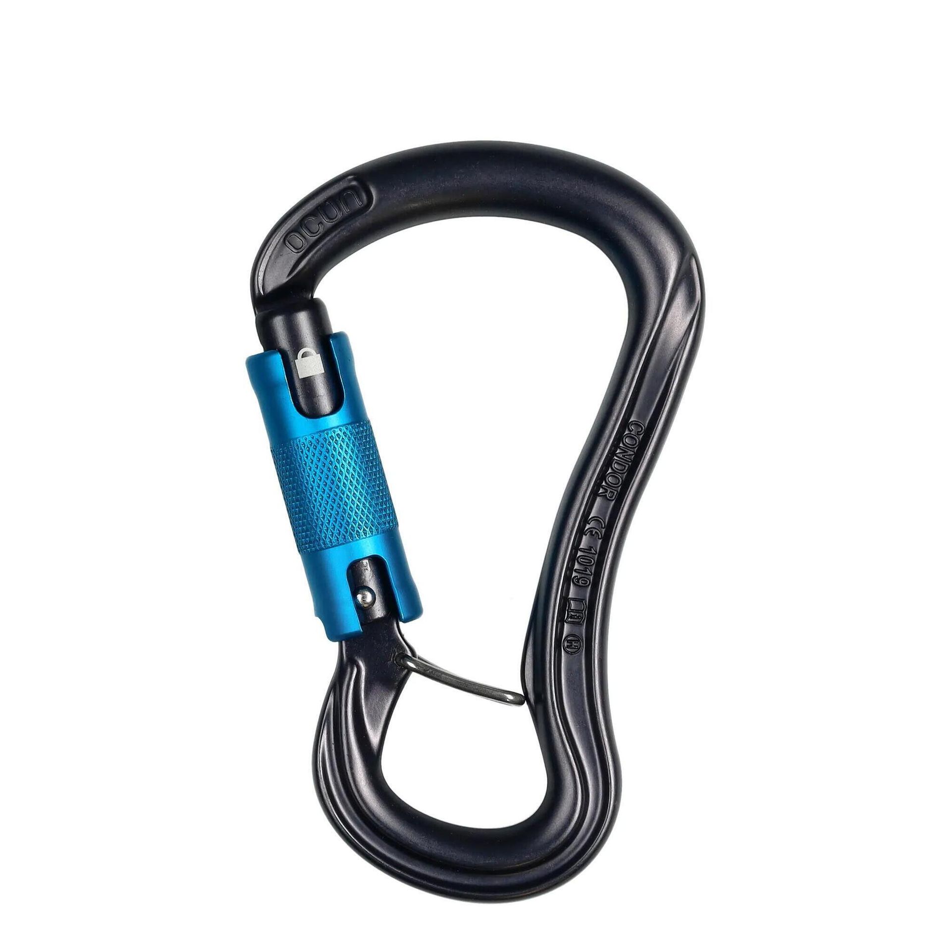 Ocun Condor HMS Triple Karabinek, antracite/blue 2021 Karabinki zakręcane 03550-anthracite/blue