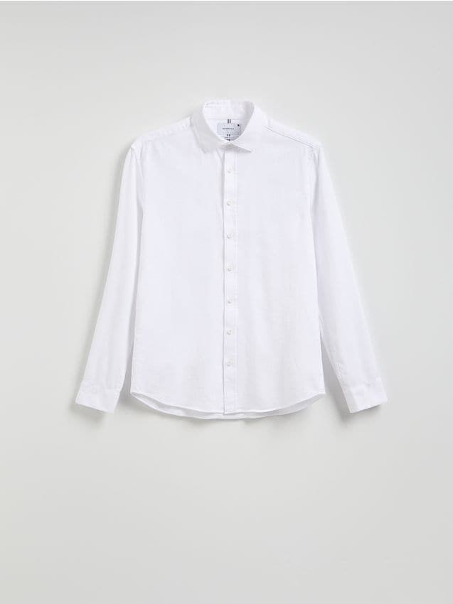 Reserved - Bawełniana koszula super slim fit - biały