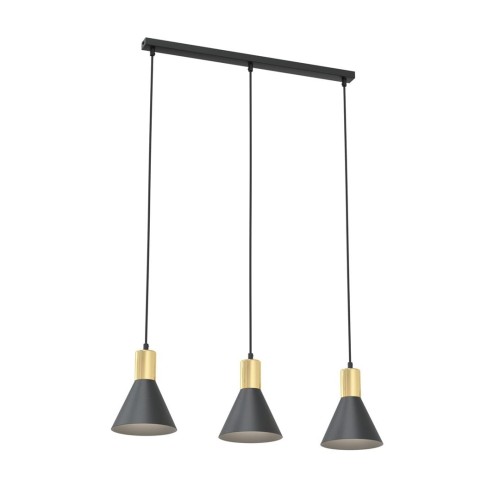 Rosa lampa wisząca 3xE27 czarna/złota 1388/3