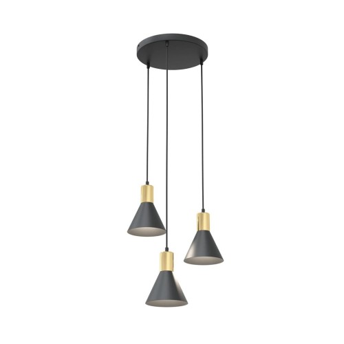 Rosa lampa wisząca 3xE27 czarna/złota 1388/3PREM
