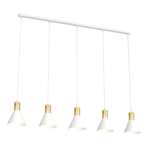 Rosa lampa wisząca 5xE27 biała/złota 1389/5