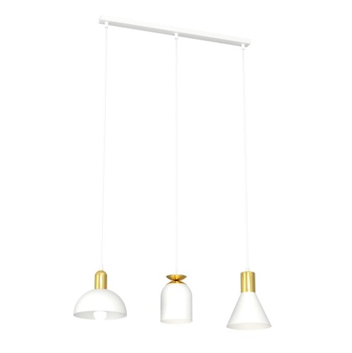 Fox lampa wisząca 3xE27 biała/złota 1403/3