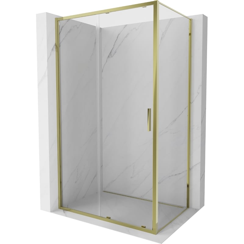 Mexen Exo kabina prysznicowa rozsuwana 140 x 95 cm, transparent, złota - 8151-140-095-50-00