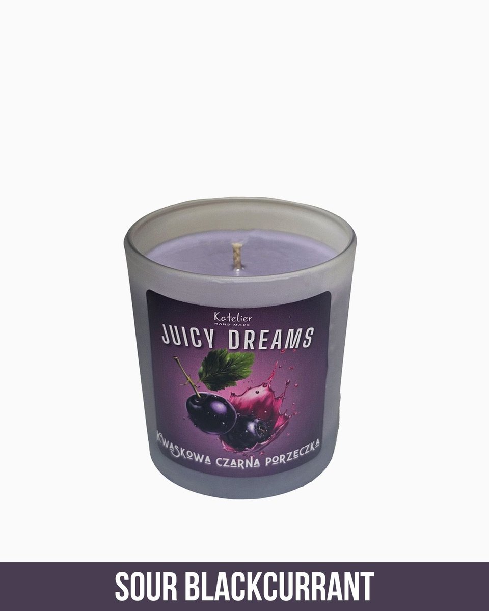 Świeca Sojowa - Juicy Dreams - 140 ml - Zapach Kwaskowa Czarna Porzeczka