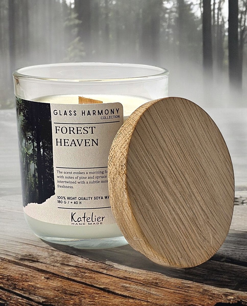 Świeca sojowa - Glass Harmony Collection - 180 ml - Zapach Forest Heaven