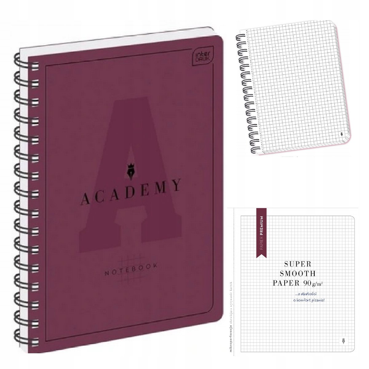 INTER KOŁOZESZYT, ACADEMY ZESZYTY A5 / 100 , PAPIER 90G