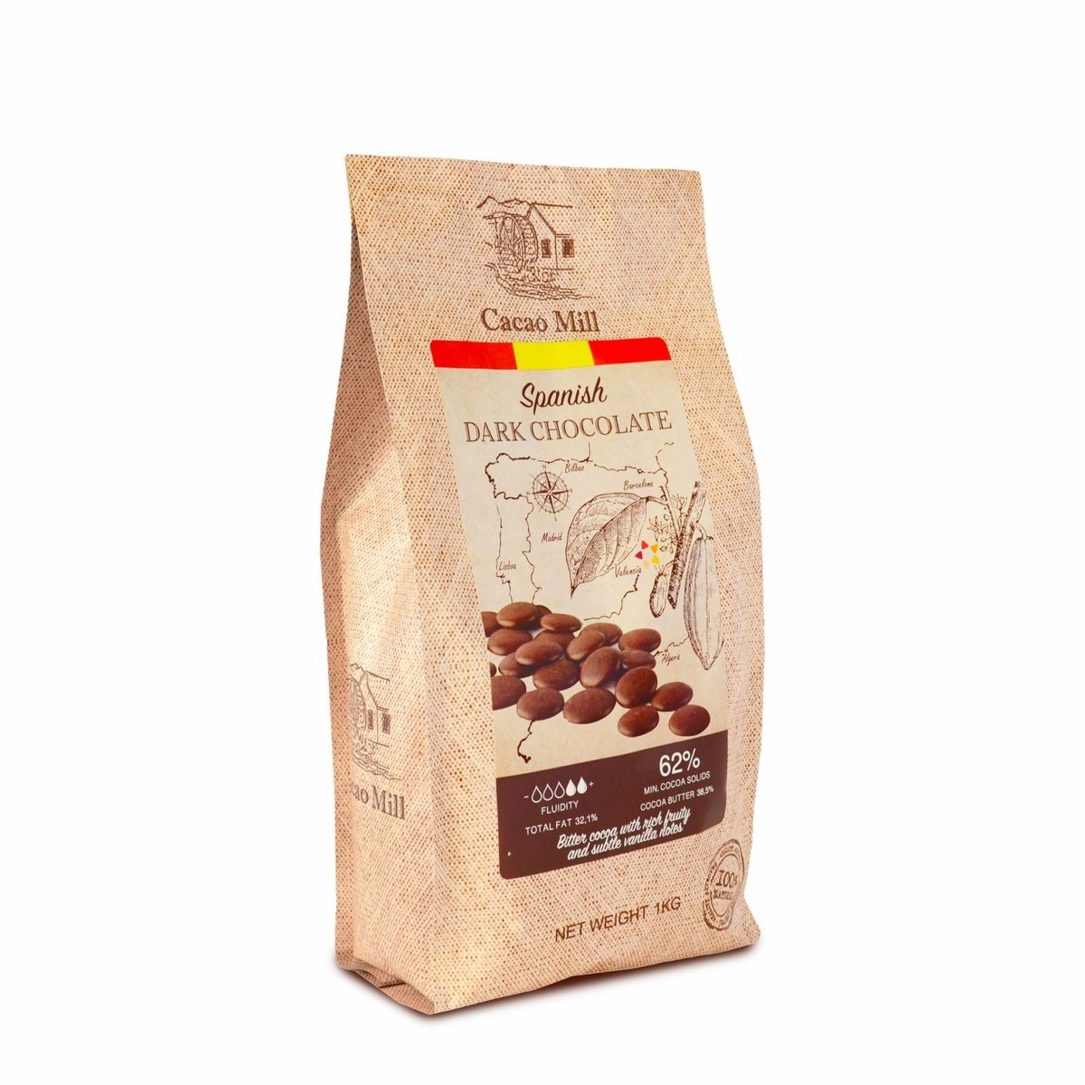 CZEKOLADA deserowa 62% hiszpańska Natra Cacao 1 kg