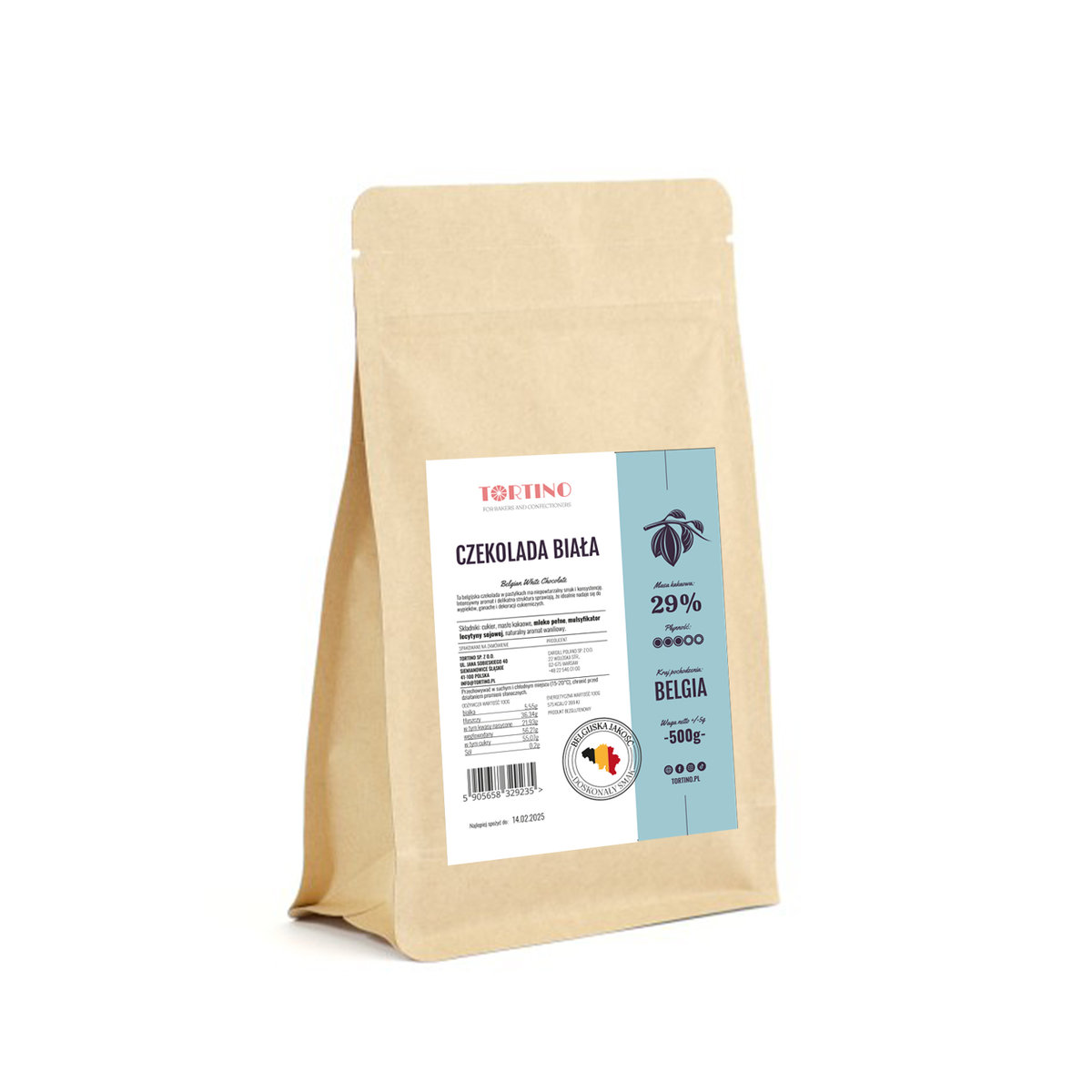 Biała Czekolada Belgijska 29% w Dropsach - Tortino 500g