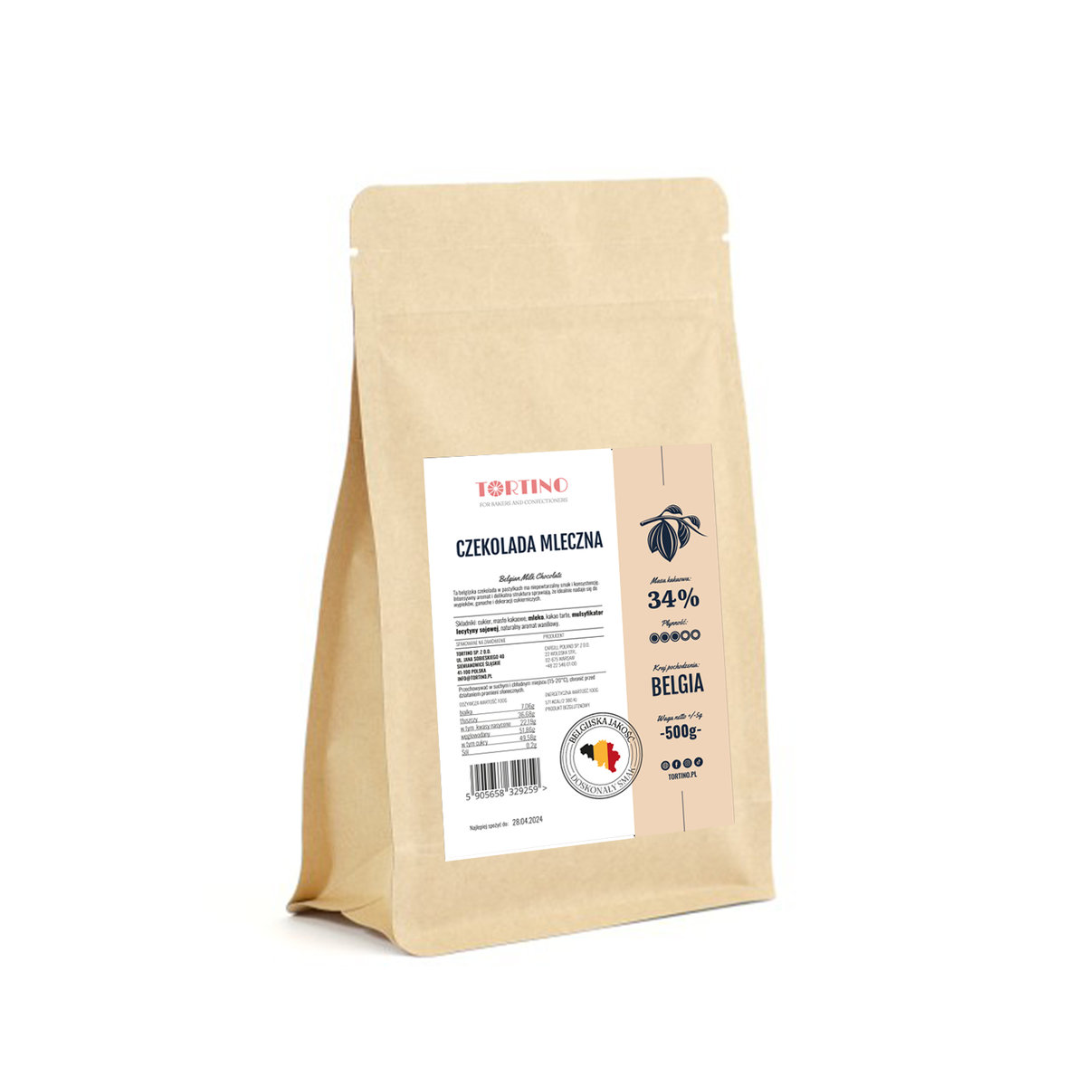 Belgijska Mleczna Czekolada w Dropsach 30% - Tortino 500g