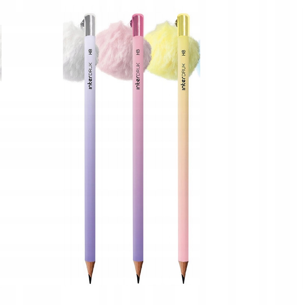 INTER OŁÓWEK DREWNIANY Z ZAWIESZKĄ POMPON X 3