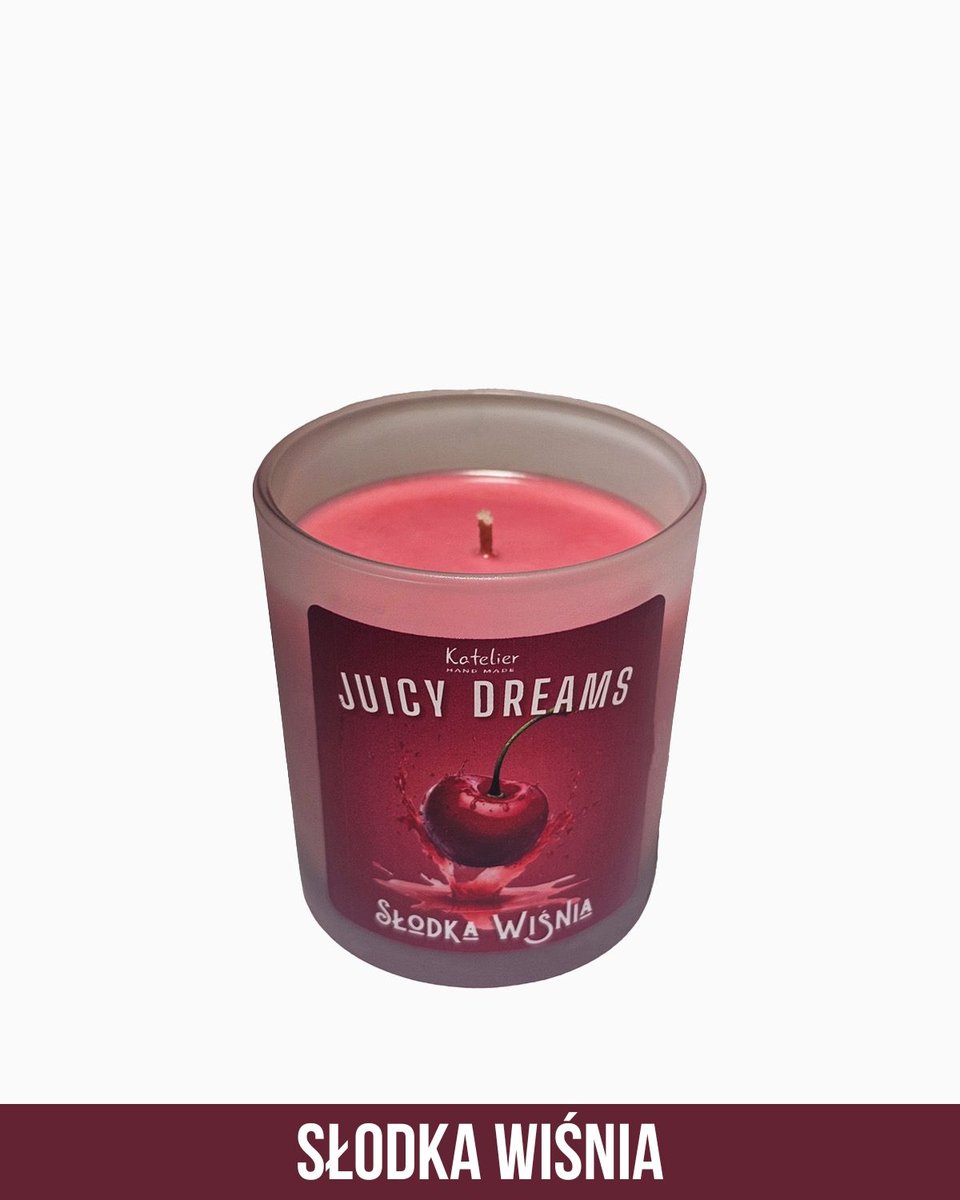 Świeca Sojowa - Juicy Dreams - 140 ml - Zapach Słodka Wiśnia