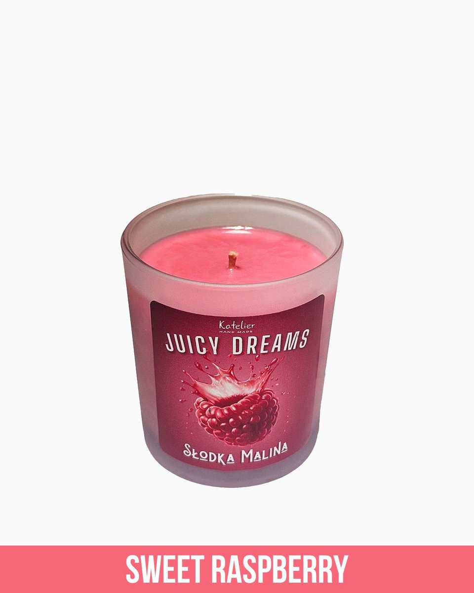Świeca Sojowa - Juicy Dreams - 140 ml - Zapach Słodka Malina