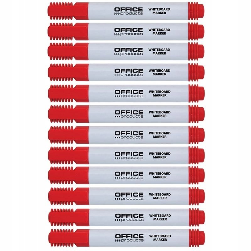 MARKER SUCHOŚCIERALNY DO TABLIC OKRĄGŁY, 12 SZTUK, CZERWONY