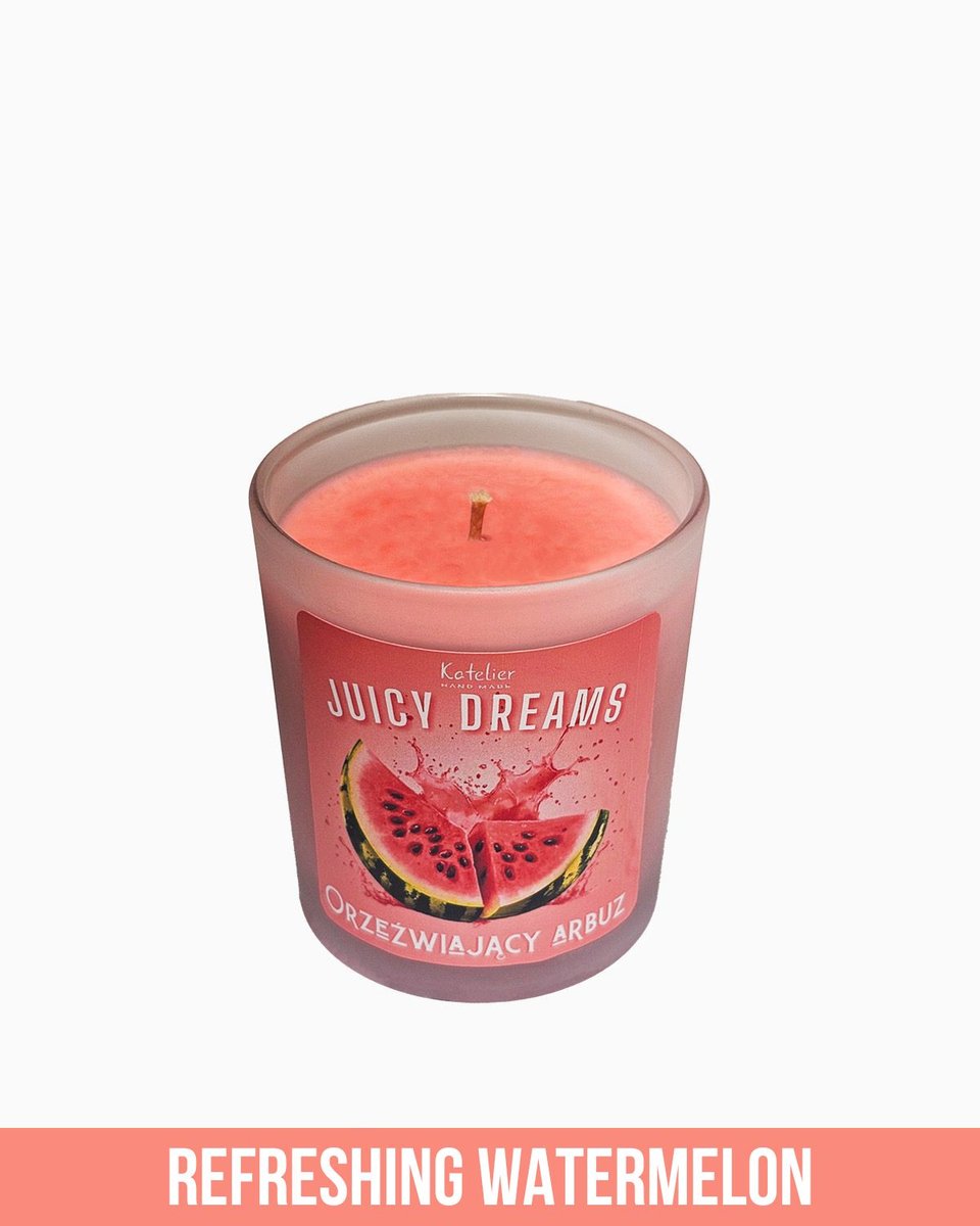 Świeca Sojowa - Juicy Dreams - 140 ml - Zapach Orzeźwiający Arbuz