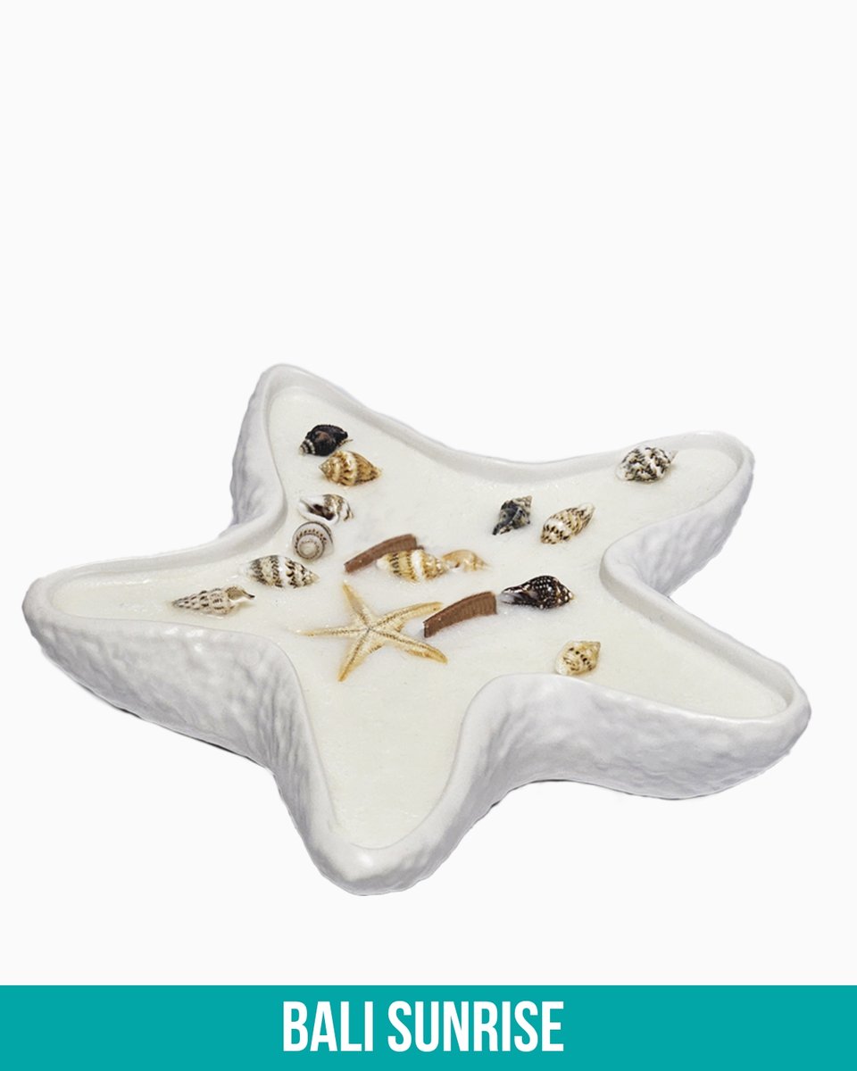 Zapachowa świeca rozgwiazda - Biała - 100 ml - Egzotyczny zapach Bali Sunrise