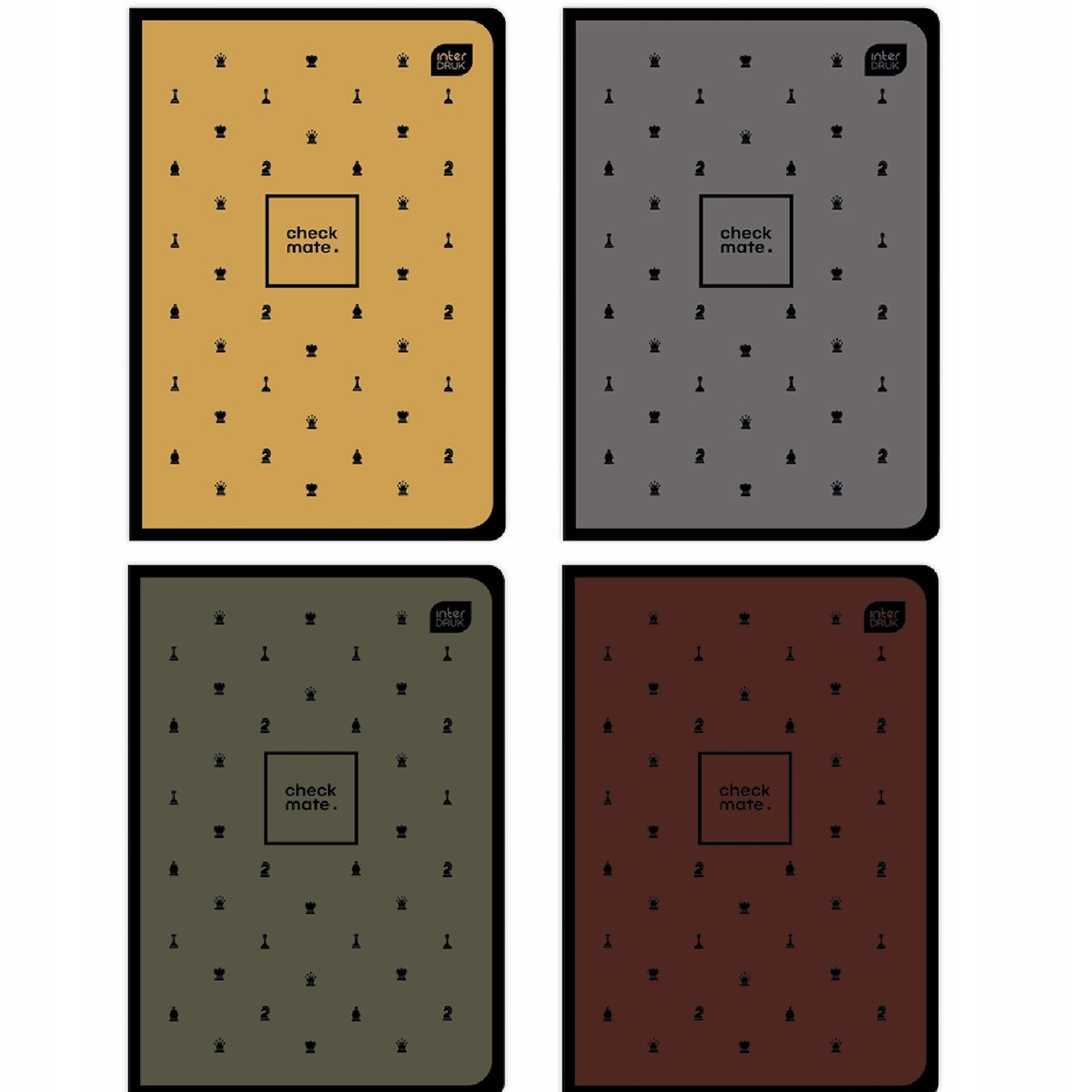 INTER ZESZYT A5 96 KRATKA ZESTAW 4 X SZACHY, TOUCH