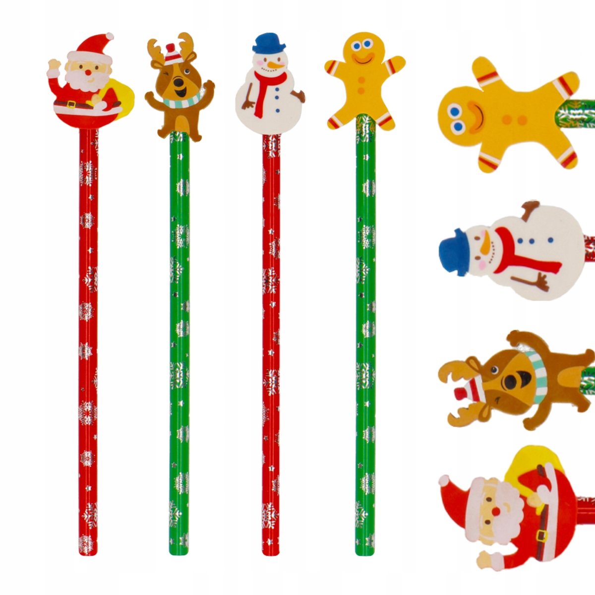 ZESTAW OŁÓWKÓW ŚWIĄTECZNYCH 4 SZT MIX BOŻE NARODZE