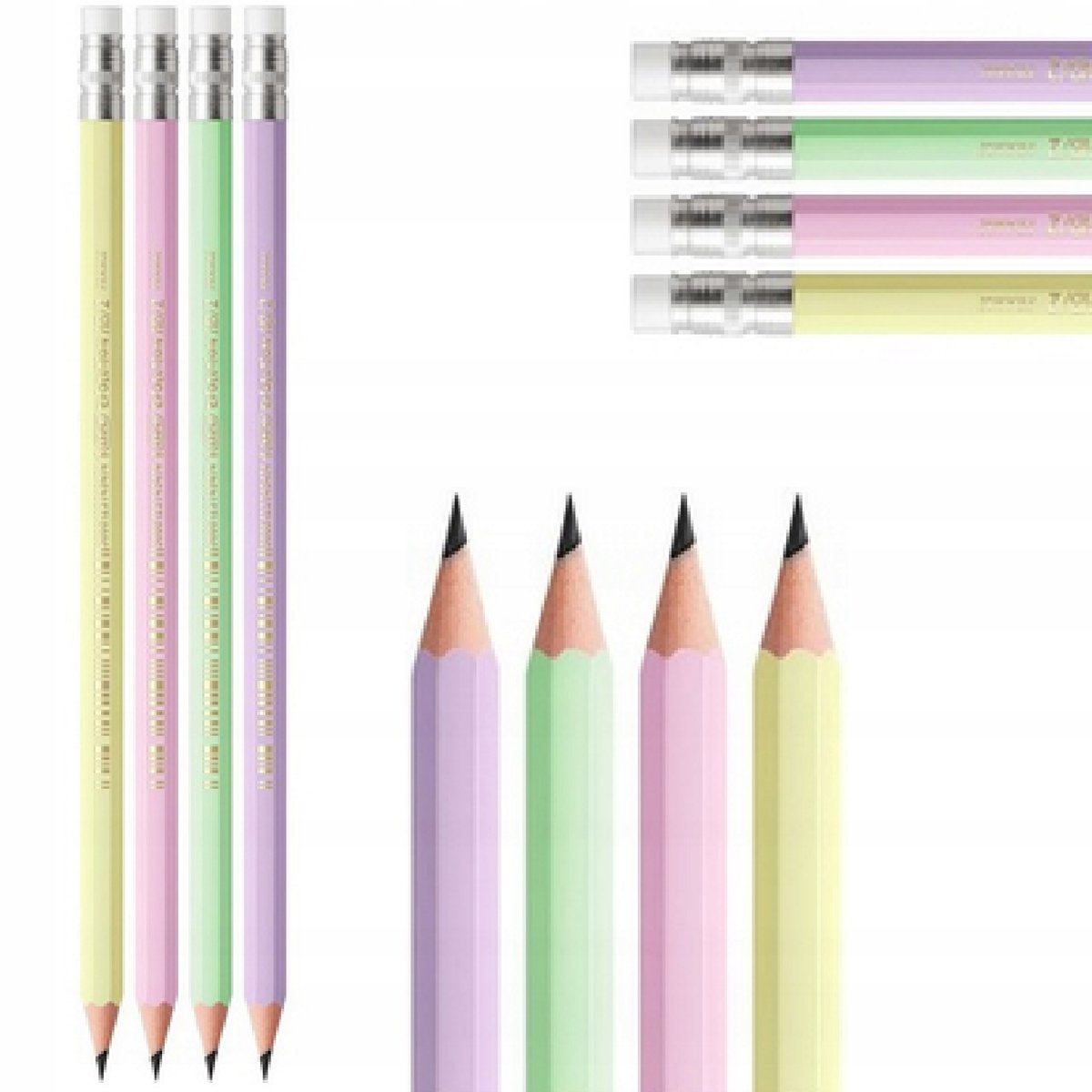 BIC OŁÓWEK EVOLUTION Z GUMKĄ PASTELOWY ZESTAW 5 SZT