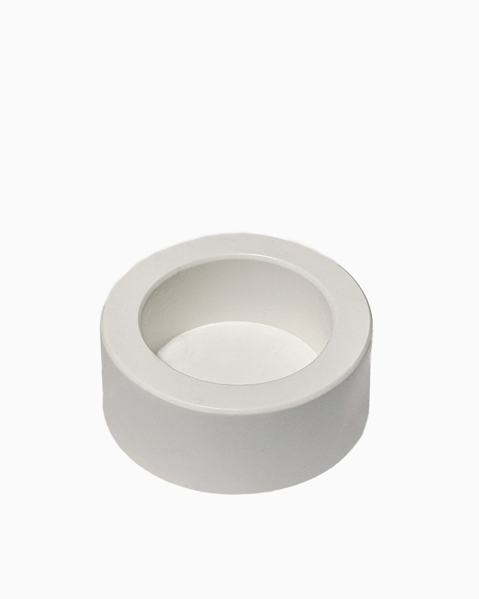 Świecznik Gipsowy - Krąg Prostoty - Biały