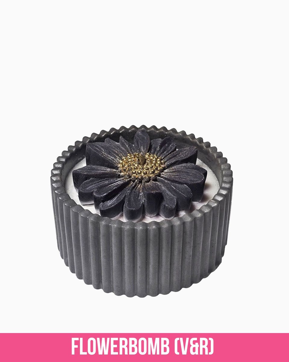 Świeca Sojowa - Stokrotka (Szara) - 75 ml - Zapach Flowerbomb (V&R)