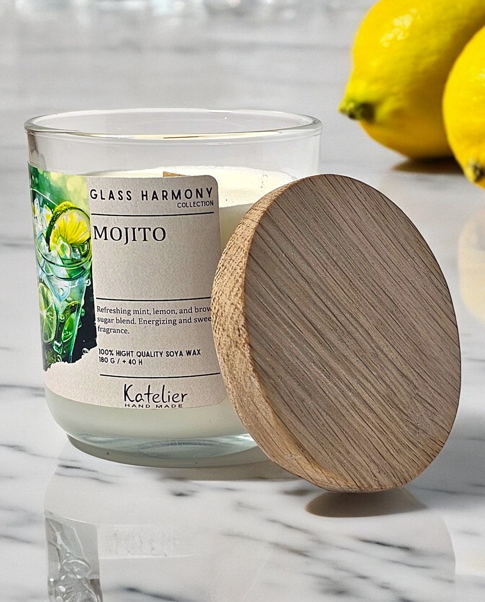 Świeca sojowa - Glass Harmony Collection - 180 ml - Zapach Mojito