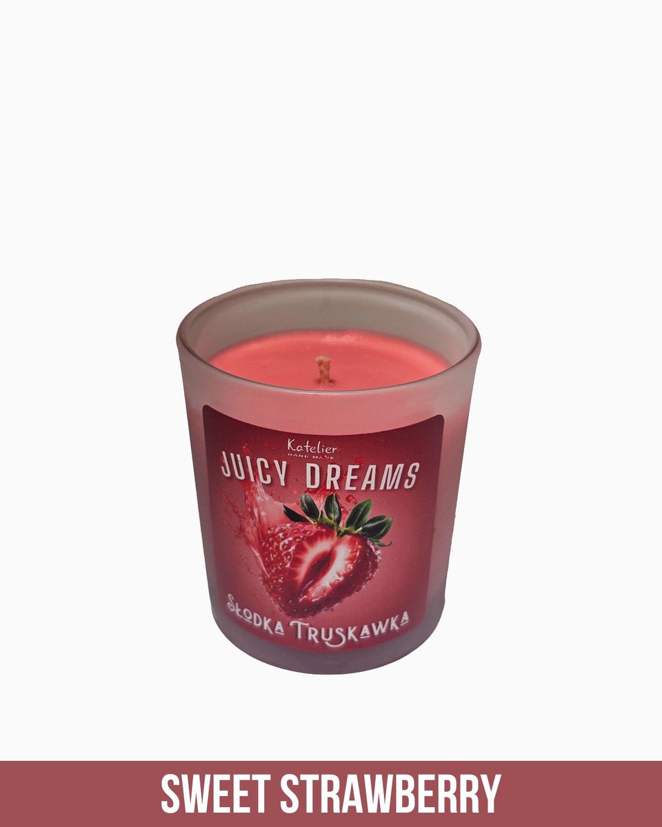 Świeca Sojowa - Juicy Dreams - 140 ml - Zapach Słodka Truskawka