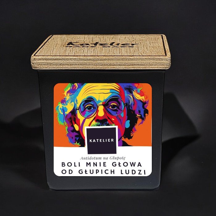 Świeca sojowa - Boli Mnie Głowa od Głupich Ludzi - 250 ml - Antidotum na Głupotę - Zapach Prosecco, śliwki i wanilla - Płomień bez cenzury