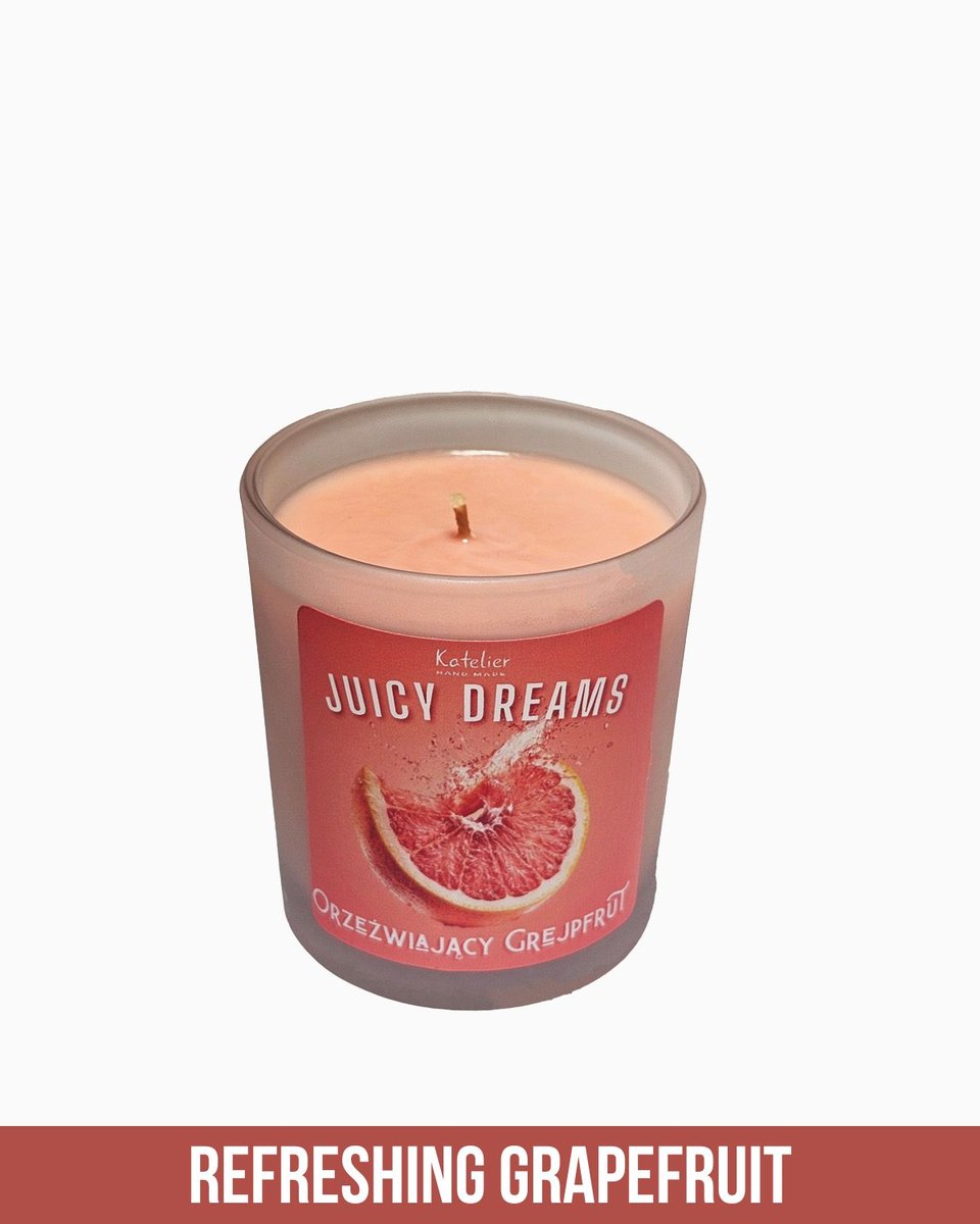 Świeca Sojowa - Juicy Dreams - 140 ml - Zapach Orzeźwiający Grejpfrut