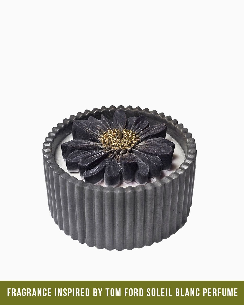 Świeca Sojowa - Stokrotka (Szara) - 75 ml - Zapach Inspirowany Perfumami Tom Ford Soleil Blanc