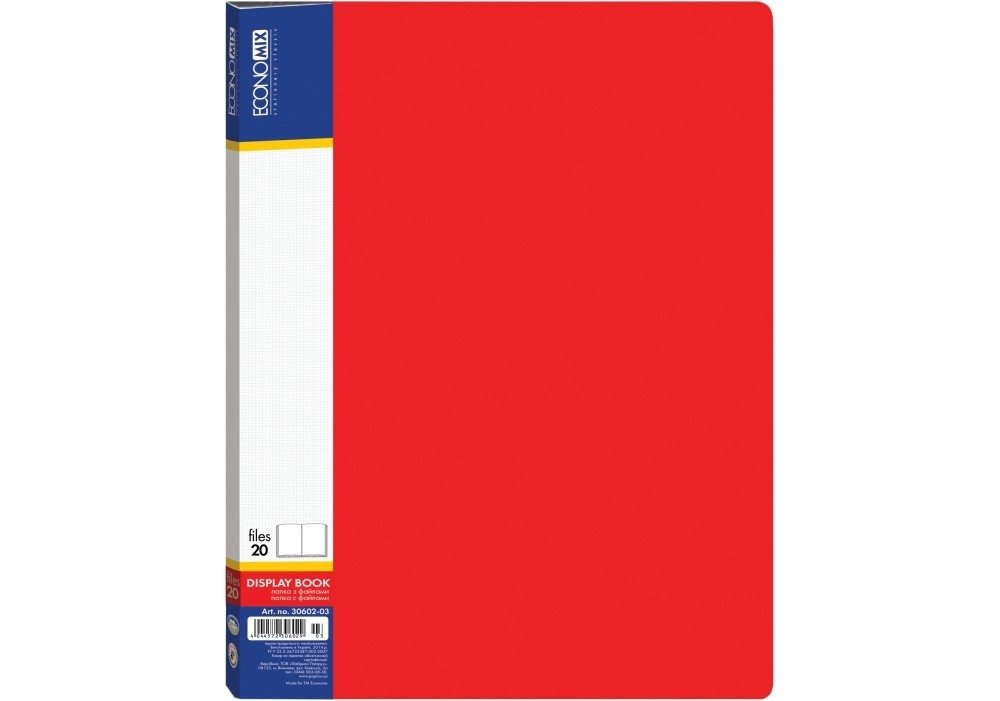 TECZKA NA DOKUMENTY OFERTOWA ALBUM OFERTOWY A4, Z 20 KOSZULKAMI, CZERWONY