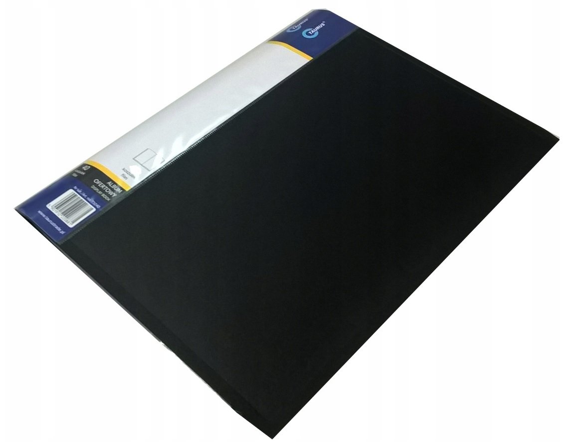 TECZKA NA DOKUMENTY , ALBUM OFERTOWY A4, Z 30 KOSZULKAMI, CZARNY