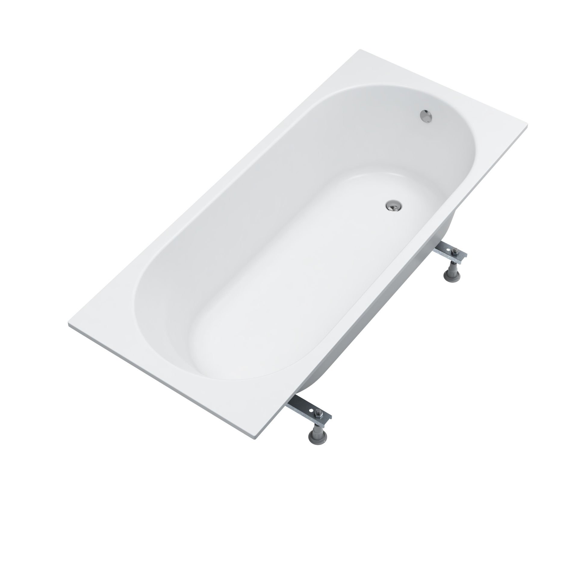 Wanna do zabudowy Schedpol Tara 160x70 cm prostokątna z obudową LED i stelażem biały połysk 3.582/OULED/S
