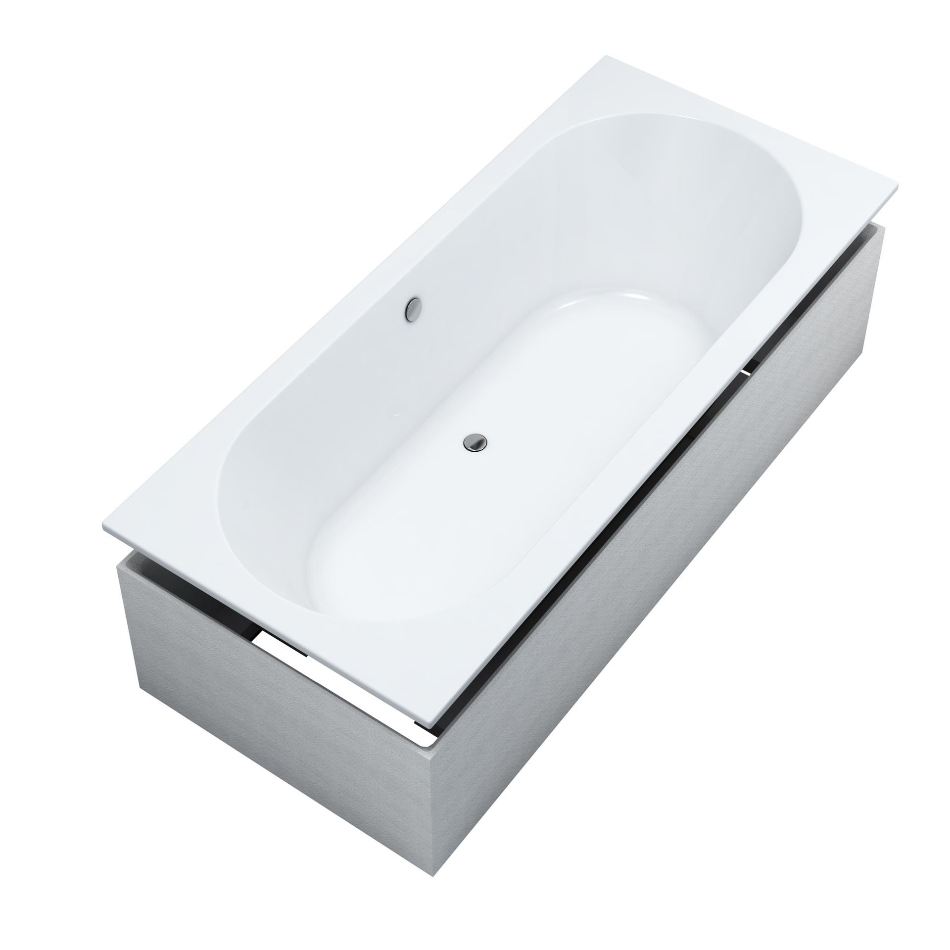 Wanna do zabudowy Schedpol Viona 180x80 cm prostokątna z nośnikiem Stabilsound Plus biały połysk 3.1567-9.114