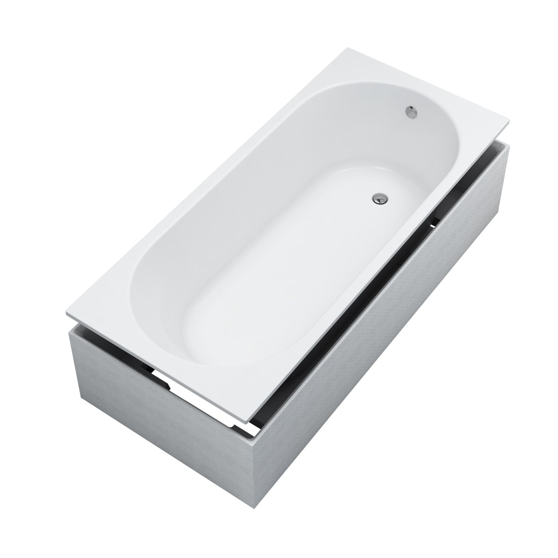 Wanna do zabudowy Schedpol Viona 150x70 cm prostokątna z nośnikiem Stabilsound Plus biały połysk 3.1581+9.114